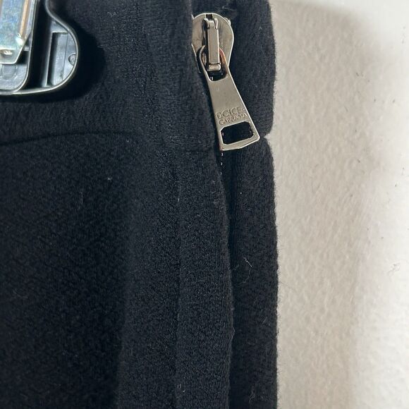 Dolce & Gabbana Dress Pants Black Italy Ankle Zip Stretch Women's Size 46 US 10 - Picture 2 of 8